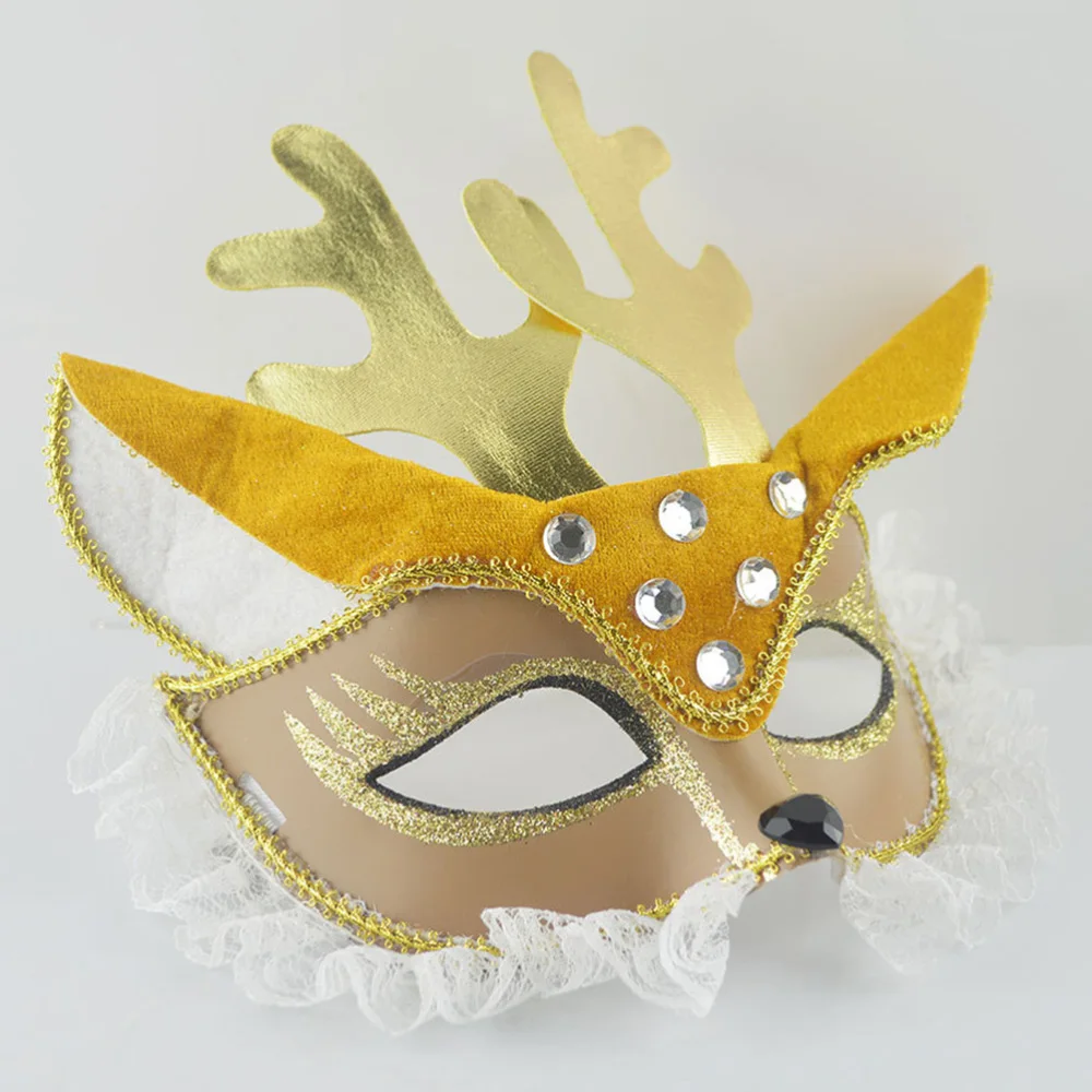 

Decoration Use Lace Deer Shape Mask Masquerade Animal Mask