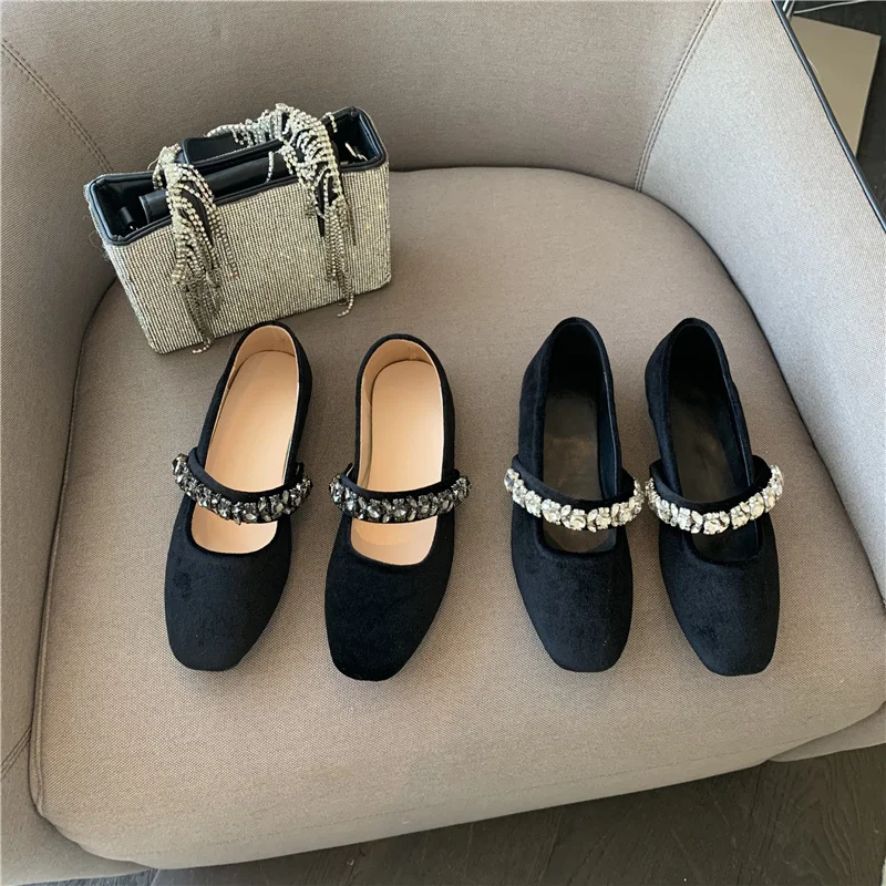 

Женские туфли на плоской подошве, с квадратным носком, на весну/осень