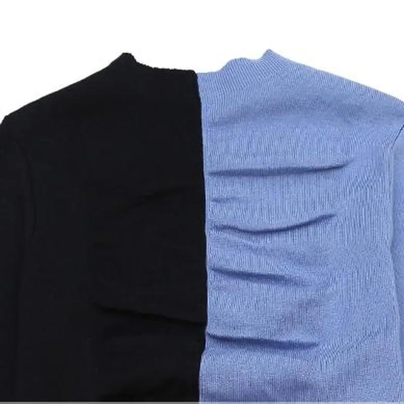 

Patchwork Thicken Knit Sweater 2020 New Autumn Winter Fashion Slim Women Turtleneck Pullover Ruched Women Jumper Elastic