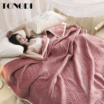 TONGDI теплое мягкое одеяло Raschel утолщенное тяжелое элегантное флисовое