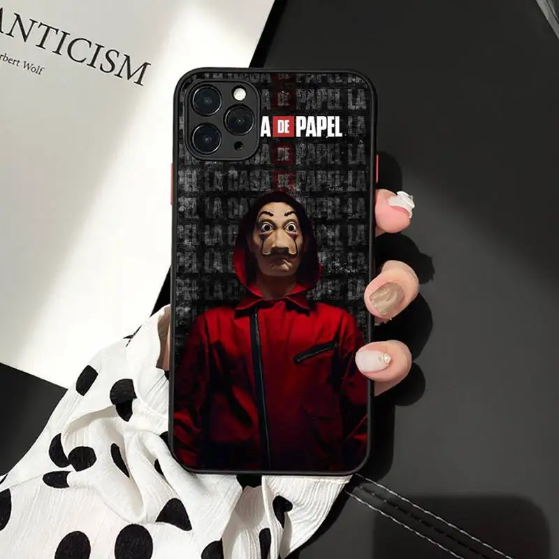 

Spain TV The Paper House Phone Case For iphone 12 11 7 8 plus mini x xs xr pro max matte transparent cover