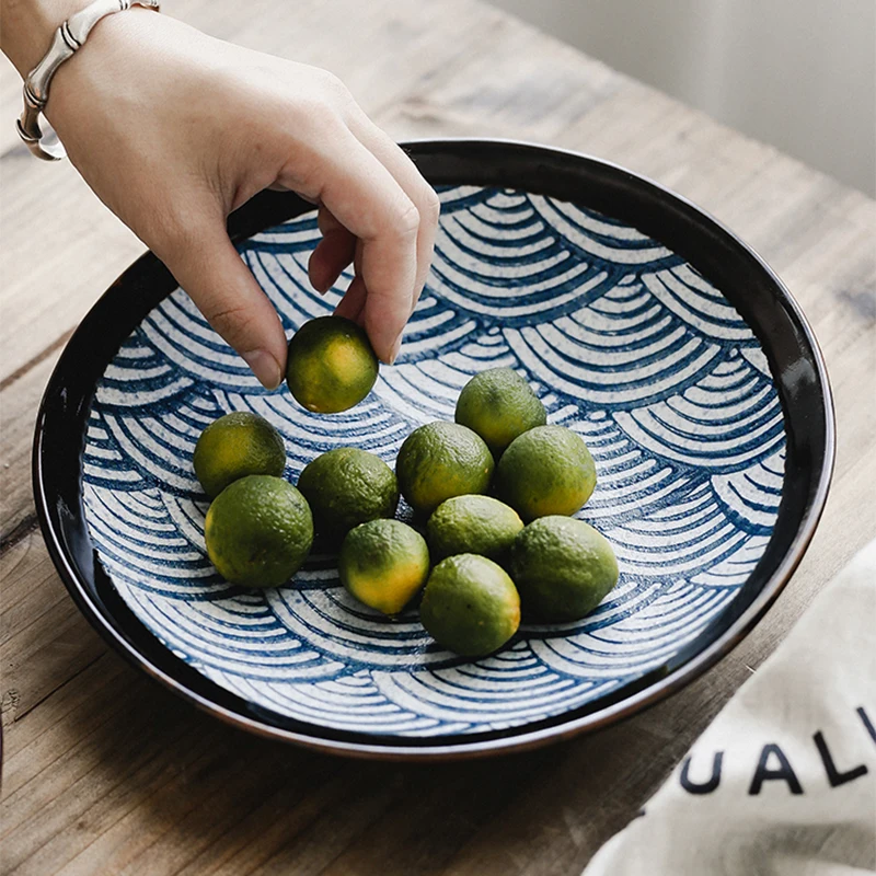 Набор керамических тарелок Blue Lines для пиццы стейка спагетти кухонные инструменты