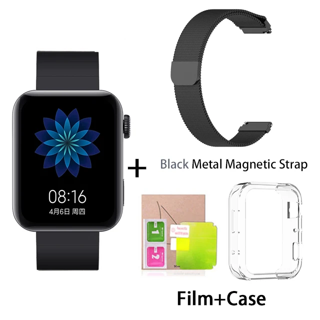 Black n black mstrap Новые Xiaomi mi часы mi UI Android умные часы Bluetooth 4,2 многофункциональные часы с NFC A Ture Smart Wtach - Цвет: Black n black mstrap