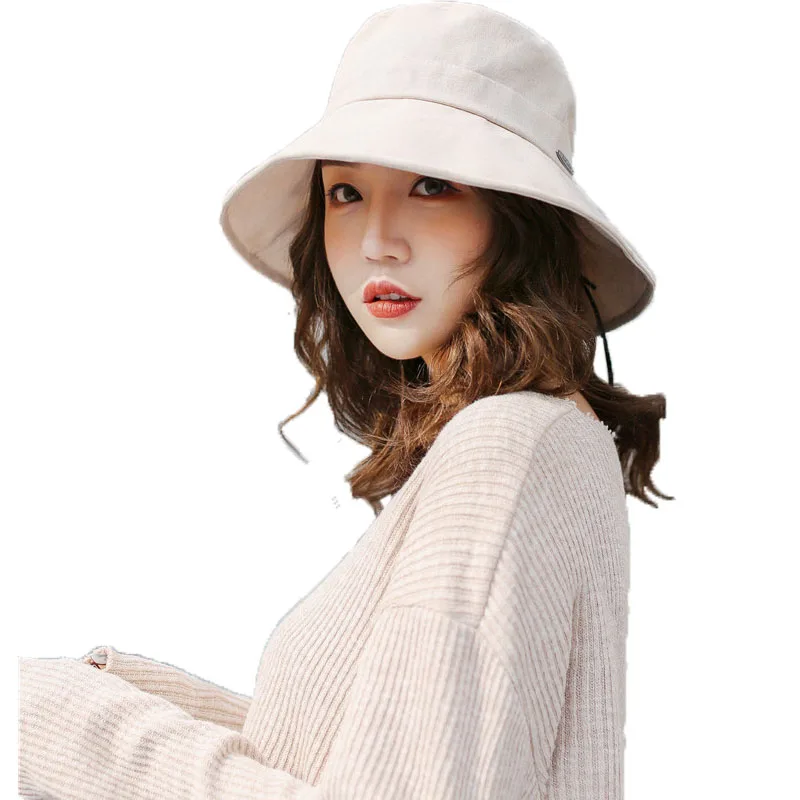 Унисекс летняя Складная Панама женская уличная Солнцезащитная хлопковая шапка
