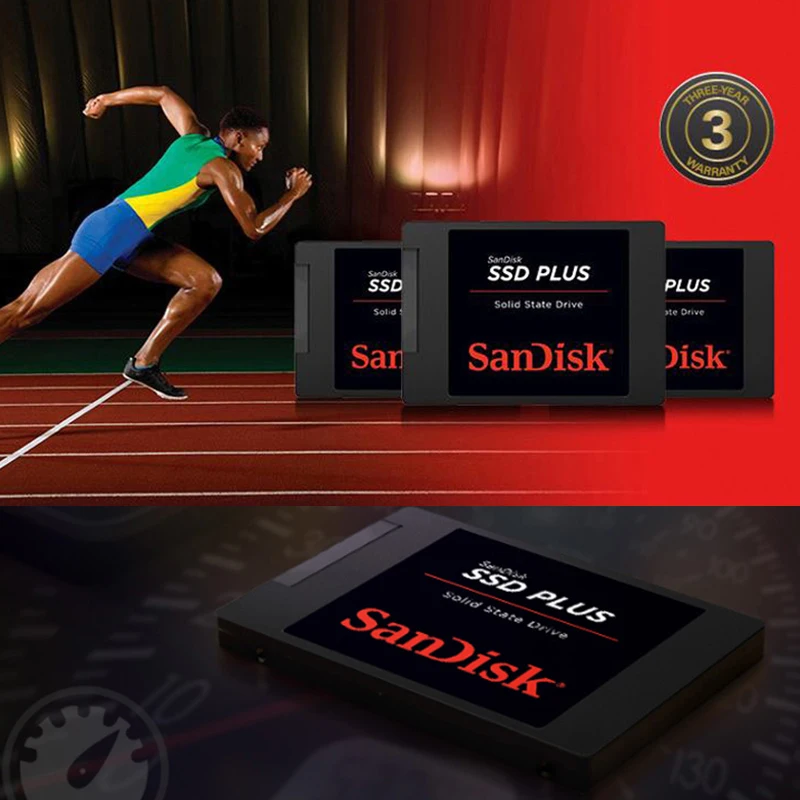 Внутренний твердотельный накопитель Sandisk SSD 120 ГБ 240 480 SATA III Plus HDD жесткий диск для