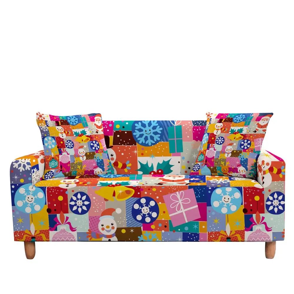 Christmas Xmas Elastic Sofa Cover for Living Room Sectional Corner Stretch Slipcover Couch tramo funda de sofá mariposa | Дом и сад