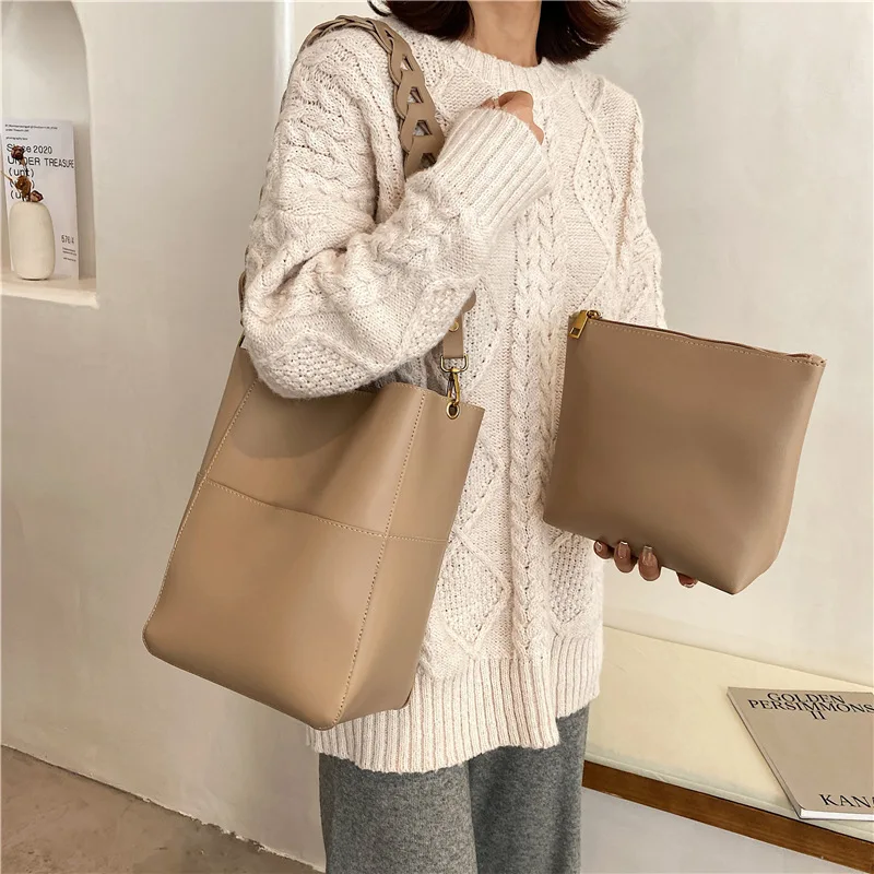 

Autumn and Winter Retro Large-capacity Bucket Bag Ladies 2021 New Wave Korean Version of The Wild Single Shoulder Messenger Bag