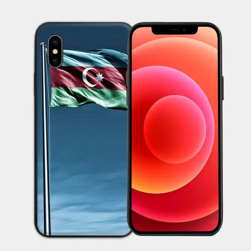 

Azerbaijan buta flag Black Soft Shell Phone Case for iphone 6s 7 8 plus xr xs 11 12pro max mini case