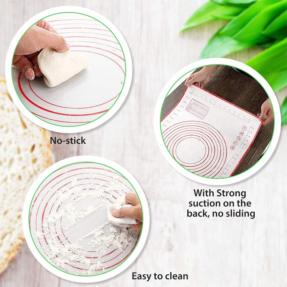 Силиконовый коврик для выпечки нескользящий теста раскатки с измерениями пасты