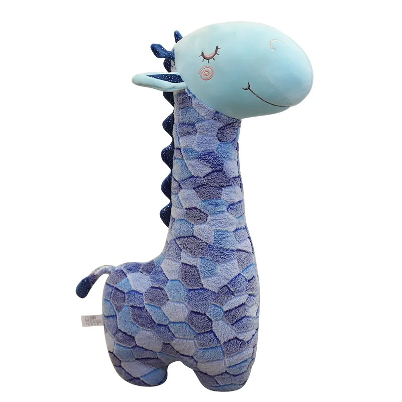 

High Quality new Cute Cartoon Blue Color Giraffe Soft Animal Pillow Plush Toys Stuffed Deer Pillow Animal Toy
