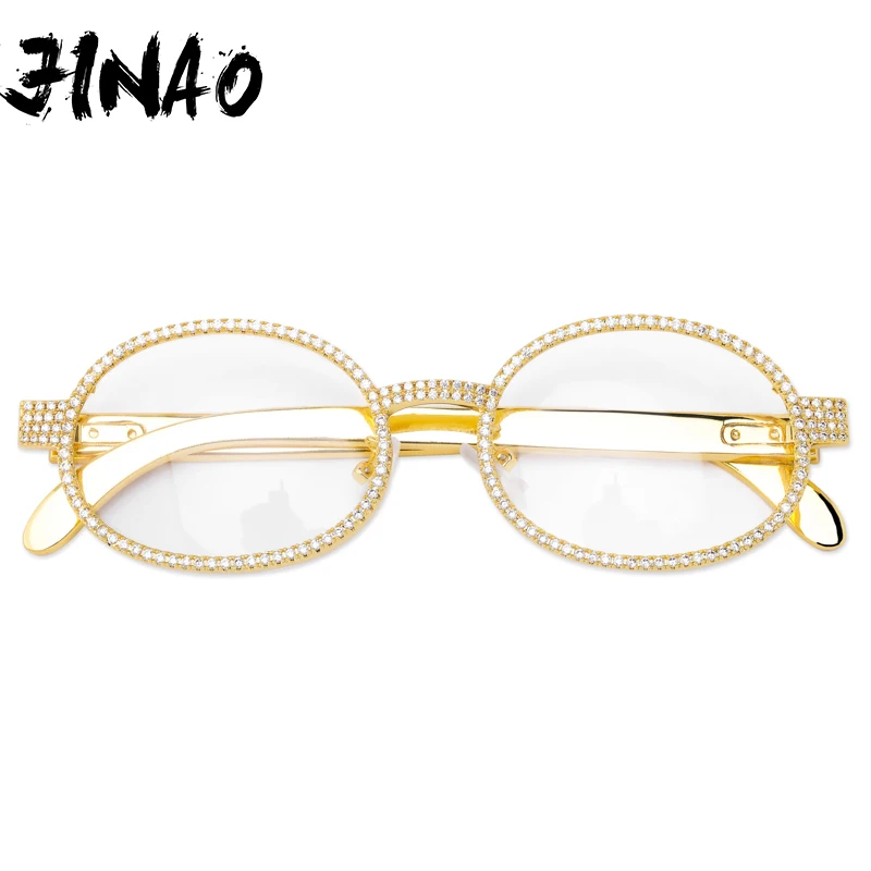 JINAO из золота очки с покрытием круглые солнцезащитные в стиле ретро Для женщин