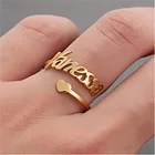 Регулируемое кольцо на заказ для мужчин, индивидуальное кольцо с именем сердца на заказ, свадебные кольца из нержавеющей стали с любовью для женщин, ювелирные изделия на годовщину