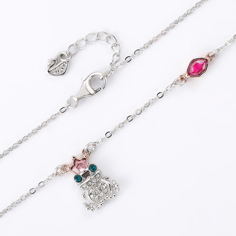 

Korean style necklace cute jump frog prince pendant necklace for female romantic jewelry accessories3