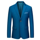 2021 сезон: весна-лето пиджак для мужчин одежда мода две кнопки Slim Fit повседневные Костюмы Пальто деловые популярная модель; Размеры S-6XL