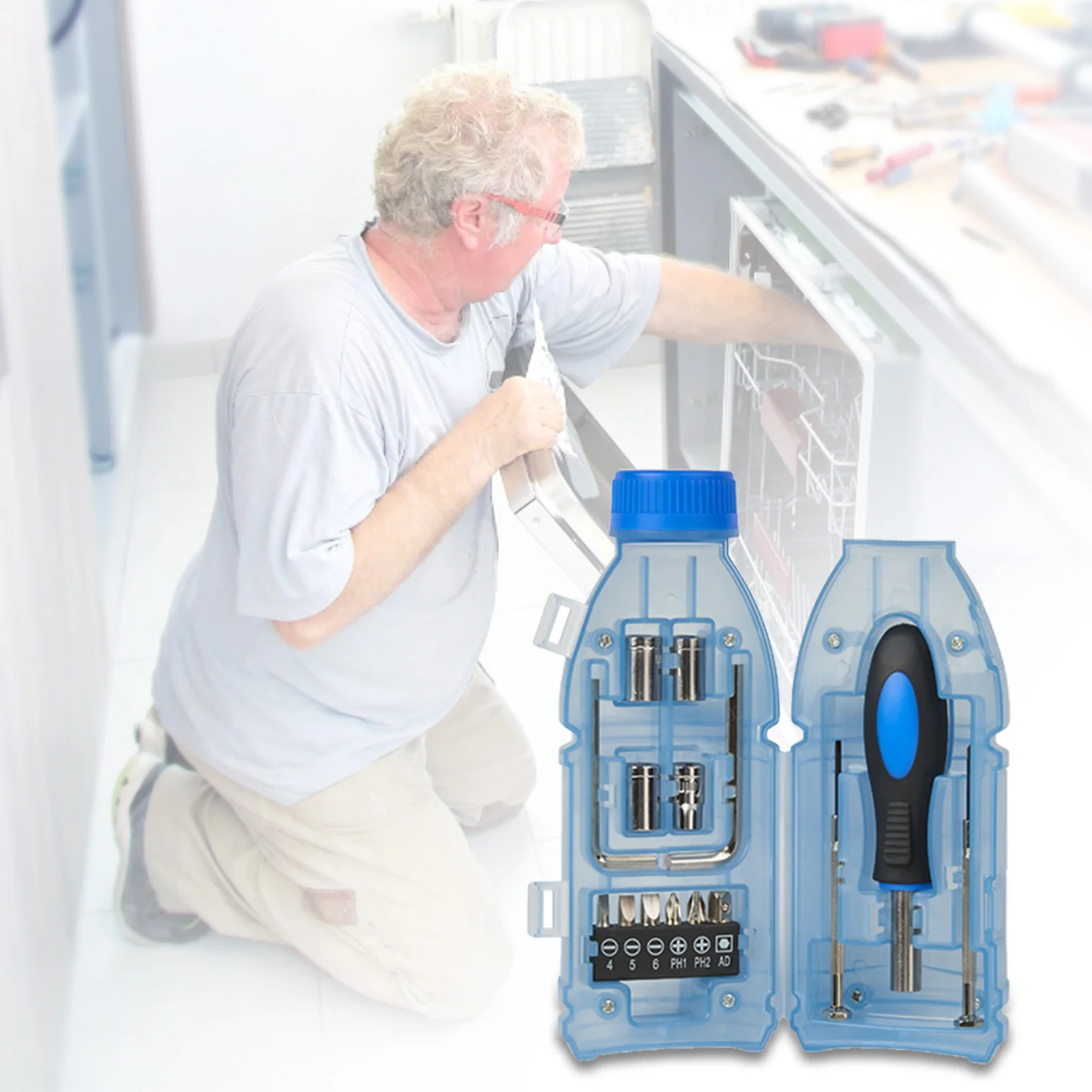 

Precision Screwdriver Set Beverage Bottle Type Sleeve Bit Handle Screwdriver Bit Precision Screwdriver Inner Hexagon Spanner