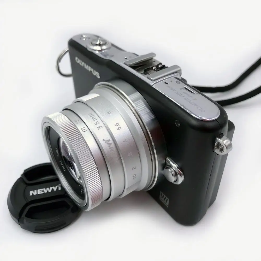 Крепление Newyi для объектива Micro 4/3 M4/3 M43 35 мм F1.6 из серебристого металла Olympus Panasonic |