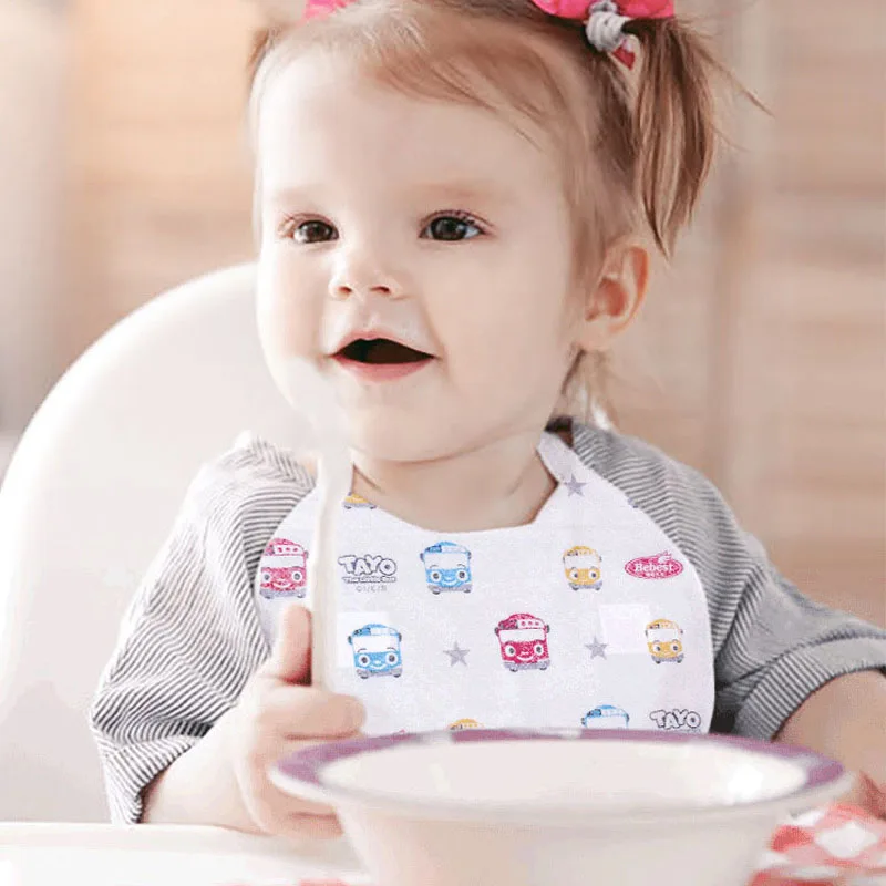 

Babyinner 10PCS Baby Disposable Bib Non-woven Waterproof and Stain Resistant Saliva Towel Newborn Adjustable Cartoon Aprons