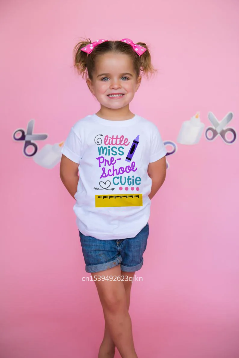

Новая детская одежда, футболка с буквенным принтом для детей дошкольного возраста, милая рубашка для девочек дошкольного возраста, повседн...
