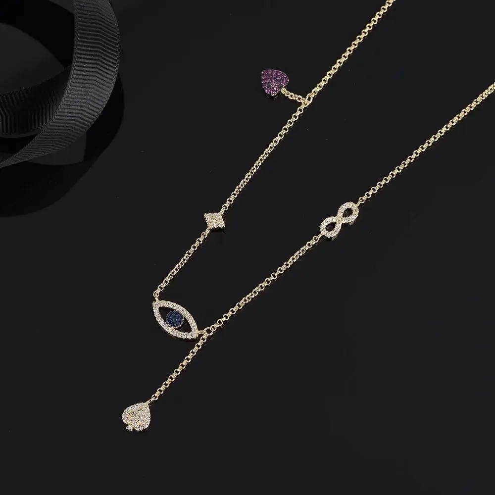 

Lucky Charm Cute Necklace Eye Pendant Long Design Women's Clavicle Chain Girls Necklace Fashion Jewelry For Women