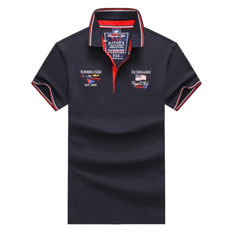

Tace&shark New Cotton 2021 Quality Embroidery Men's polo shirt Fashion men clothing Free shipping