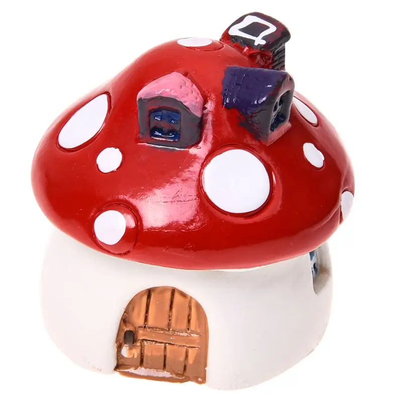 Садовый орнамент грибной дом смола фигурка ремесло растение горшок Фея садовый