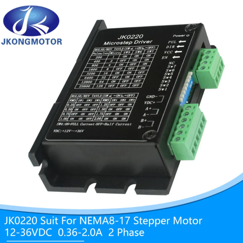 Двухфазный Драйвер шагового двигателя для NEMA 8-NEMA 17 12-36 В постоянного тока 0 3-а