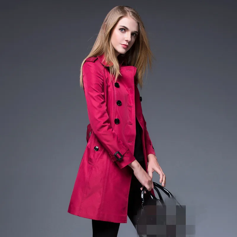 Красный 2019 женская одежда на осень и зиму одноцветная для девушек длинный