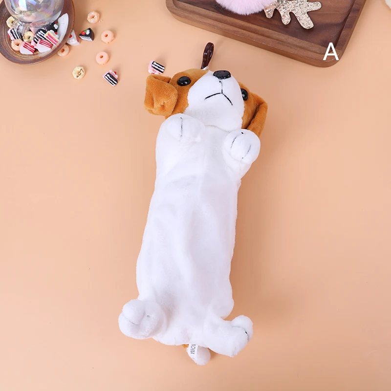 Креативная плюшевая сумка для ручек мультяшная собака игрушка канцелярских