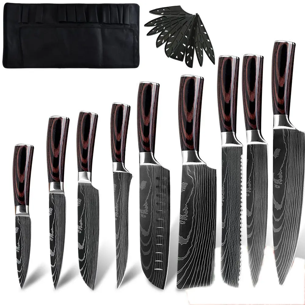 Набор ножей XYj из нержавеющей стали для шеф повара сантоку 10 шт.|Кухонные ножи| |
