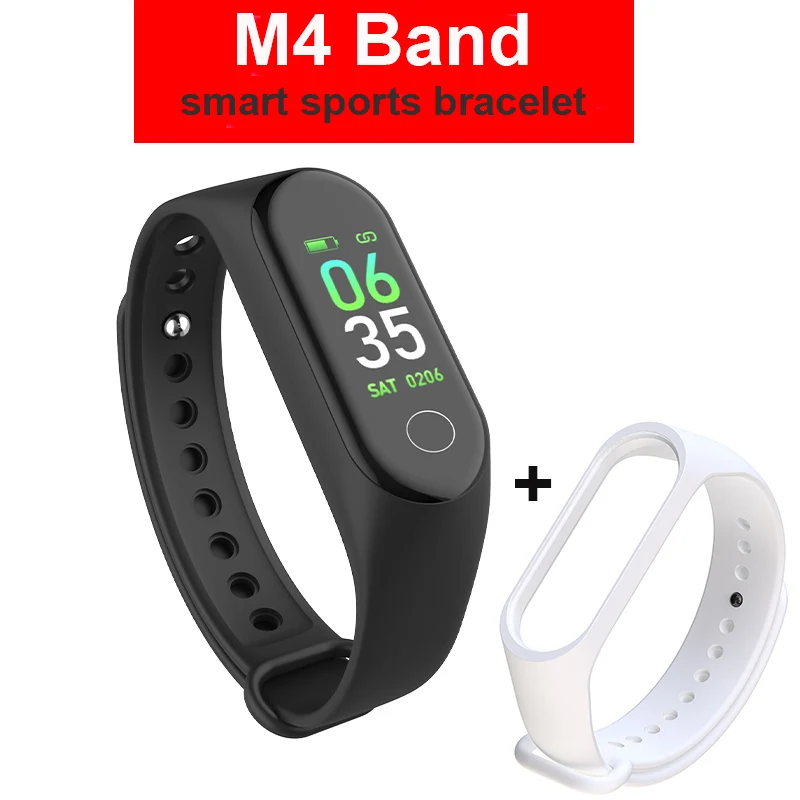M4 black white strap M4 M3 Смарт-часы Браслет фитнес-трекер спортивный браслет цветной экран Смарт-браслет для iPhone Xiaomi Band Watch - Цвет: M4 black white strap