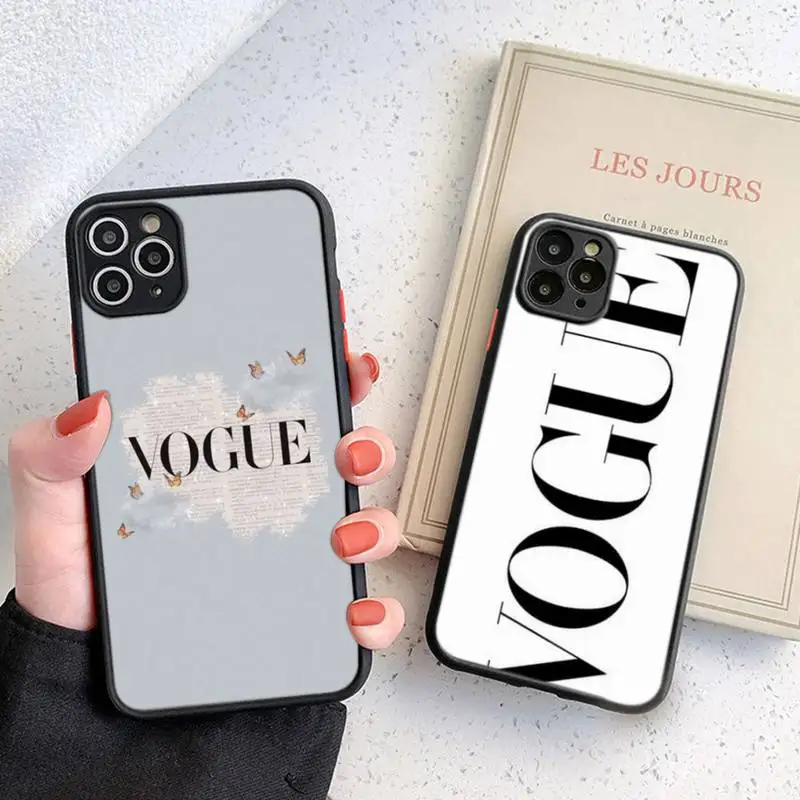 

Professional Fashion Design-VOGUES Phone Case Black Transparent Matte For IPhone 7 8 11 12 S Mini Pro X XS XR MAX Plus Cover