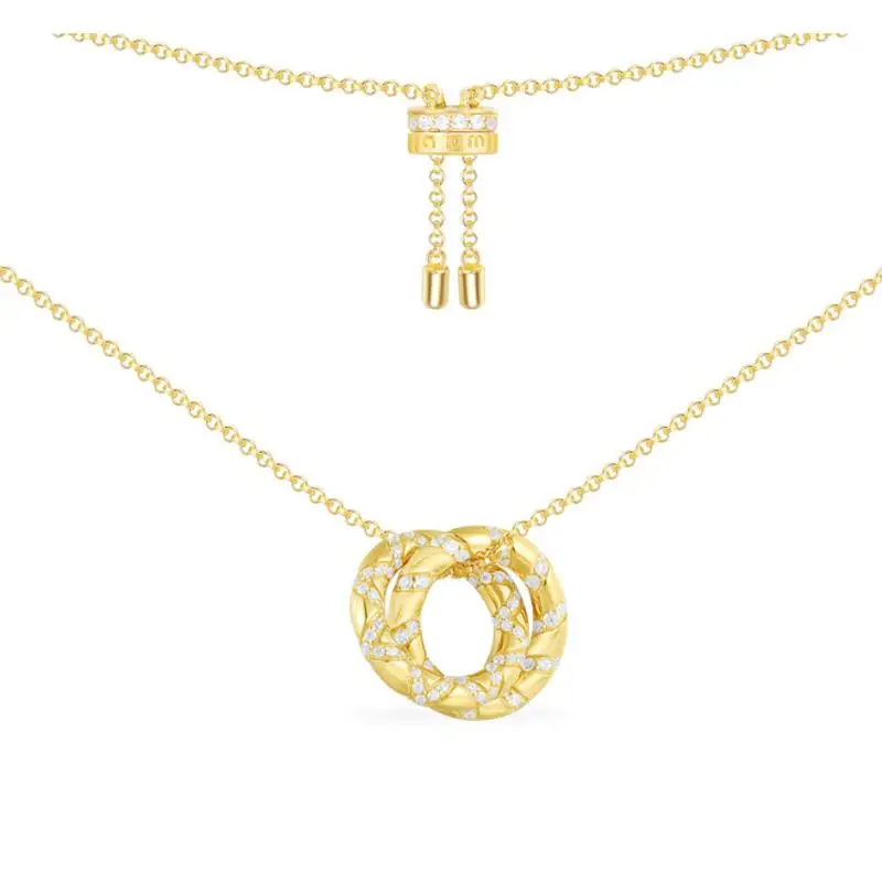 S925 чистое серебро высокого класса микро инкрустация маленький круг ожерелье