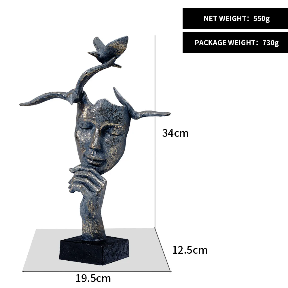 Абстрактная Статуэтка VILEAD винтажная из смолы в скандинавском стиле Декор для