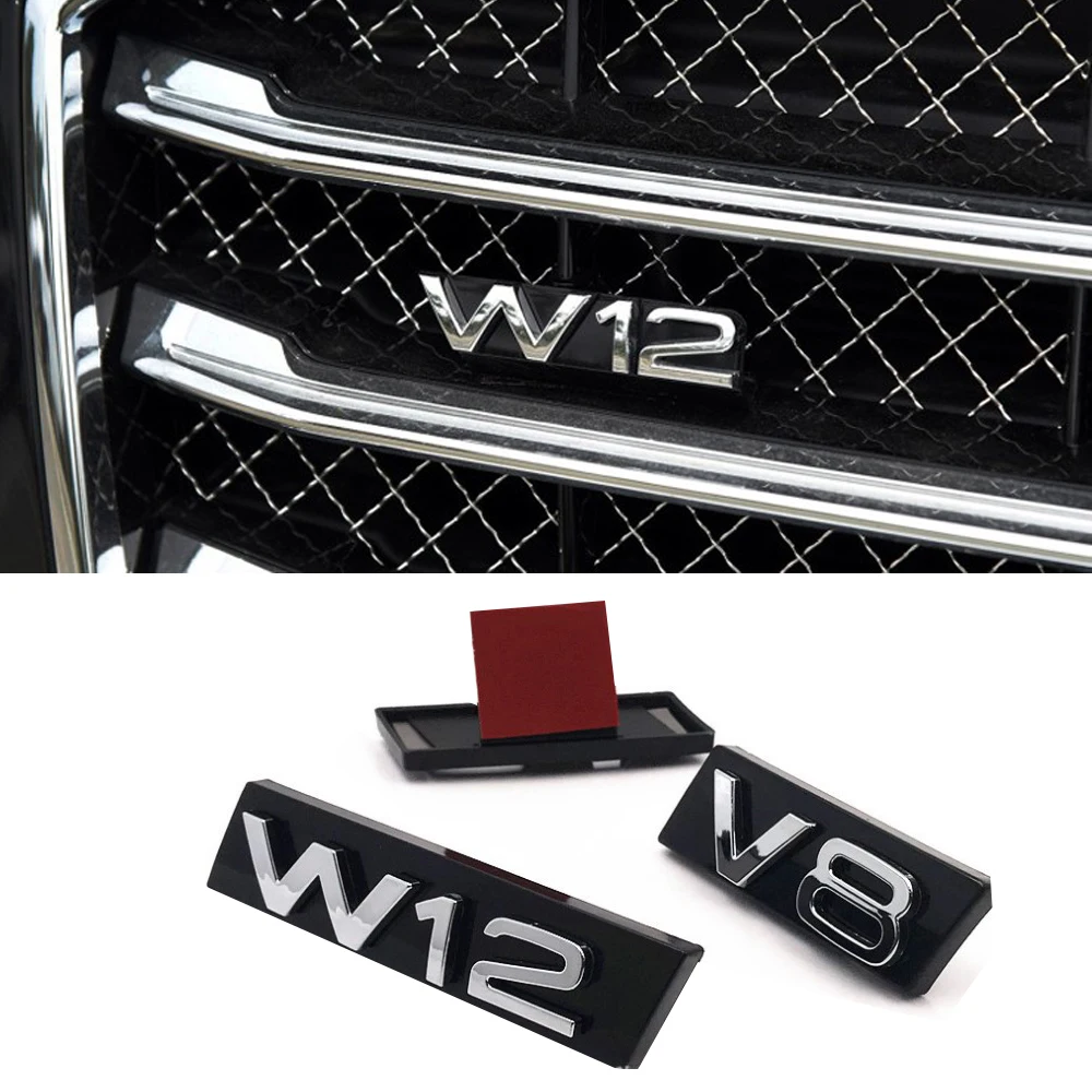 Серебряный стикер V6 V8 W12 для Audi A6 C6 C5 A4 A3 8P A1 A5 A7 A8 B6 B5 Q2 Q3 Q5 Q7 S3 S4 S5 S6 S8 R8 TT RS8 |