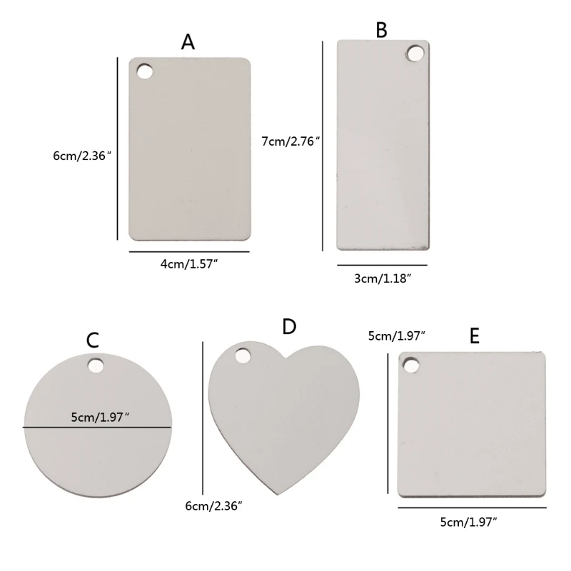 

12Pc DIY Sublimation Wooden Hard Board Key Rings Double Printable White Blank MDF Key Chain Heat Transfer Jewelry Making