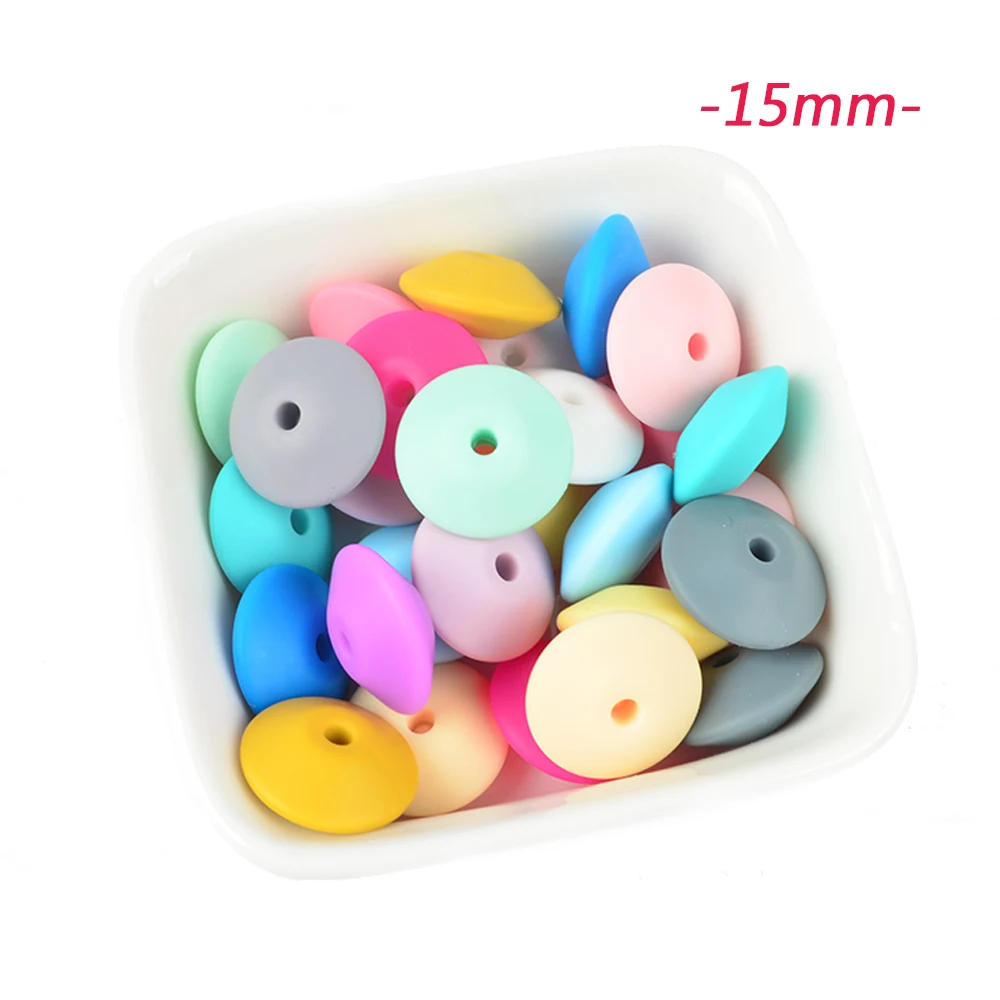 15mm mix or choose LOFCA, 15 мм, силиконовые круглые бусины, чечевица, 30 шт./лот, Прорезыватель для зубов, детский прорезыватель, жевательный, BPA бесплатно, сделай сам, цепочка для соски, пищевой силикон - Цвет: 15mm mix or choose