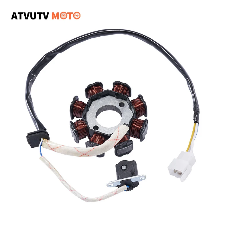 

8 Pole Coil Magneto Stator For Gy6 50cc 60cc 80cc 137qma 139qmb 1p37qma 1p39qmb Scooter Atv Go Karts Moped