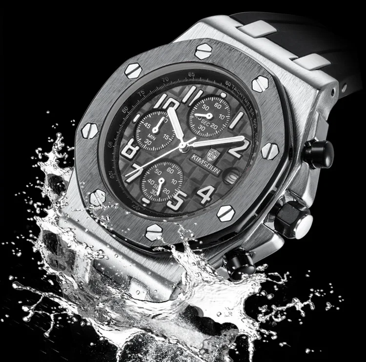 Switzerland Royal Rolexable Japan Miyota кварц модные часы мужские силиконовые три глаза многофункциональные водонепроницаемые reloj mujer