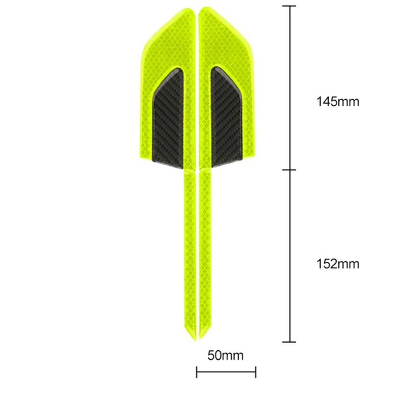

2Pcs Car Reflective Strips 3D Stickers Fender Leaf Board Warning Bumper Strip Safety Reflector Decoration Sticker Universal