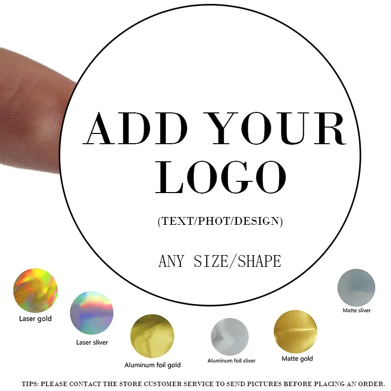 

100pcs hot sale Silver laser Customized logo Wedding Invitations Stickers Candy Gift Boxes Labels holographic sticker
