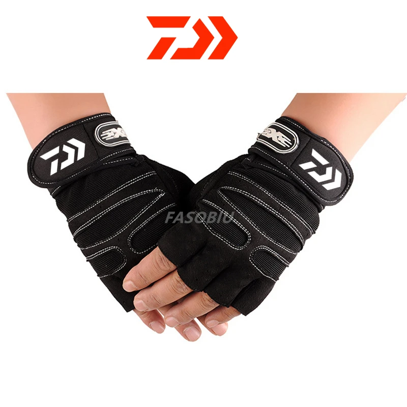 

Daiwa New Men's Half Finger Fishing Gloves Breathable Hunting Anti-Slip Outdoor Camping Cycling Riding Wristband Fishing Gloves