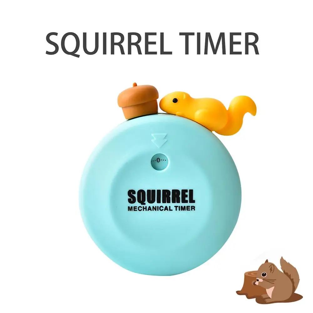 

55 Minutes Kitchen Timers Magnet Design Cute Squirrel Practical Mechanical Timer Countdown Alarm Reminder Random Sent