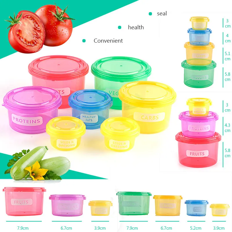 

7 Pcs Storage Containers Perfect Portions Food Easy Way Lose Weight Box Drop shipping