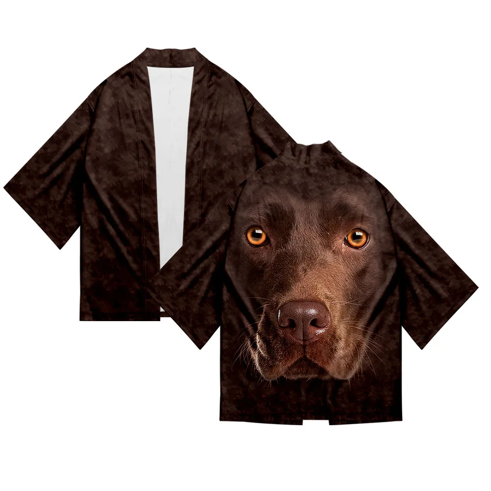 

Кимоно с 3D рисунком животных, удобный кардиган в японском стиле, Повседневная рубашка для защиты от солнца, с короткими рукавами, лето-осень