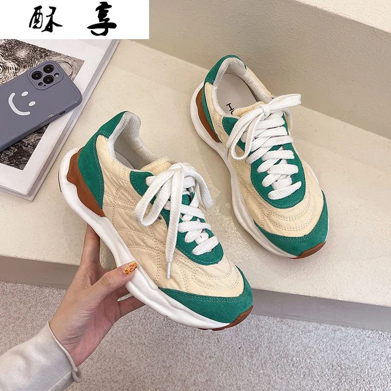 

2021 новые женские кроссовки весна прогулочные туфли на платформе; Модные туфли на платформе; Туфли с подошвой из вулканизированной резины же...