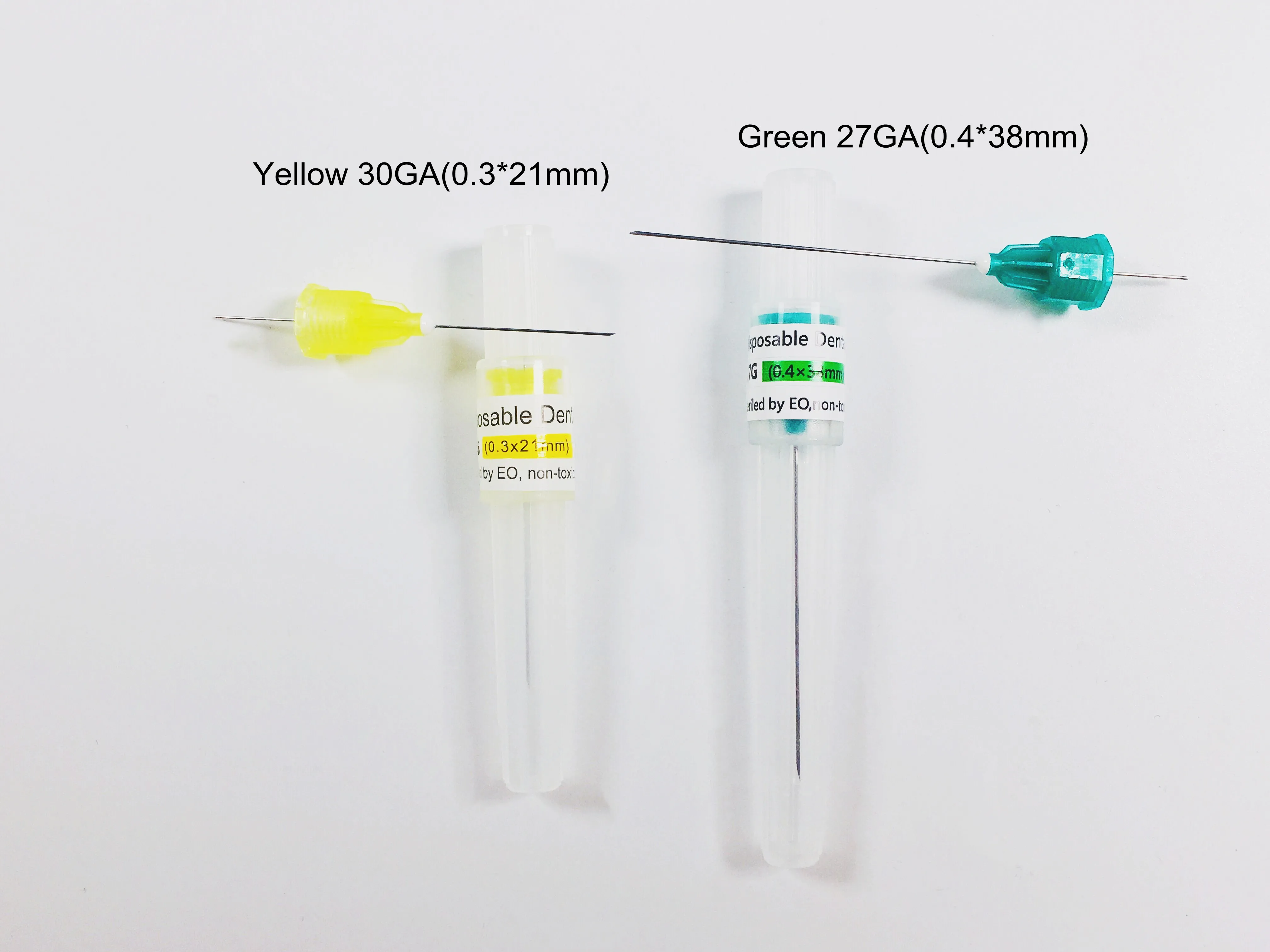 

1Box/100PCS Dental Sterile Needle Tip Disposable Syringe Injection Yellow/Green Notched Half Cut