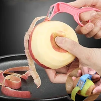 multifunctional 2 in 1 peeling stainless steel peeler ring peeling apple artifact portable manual device peeler