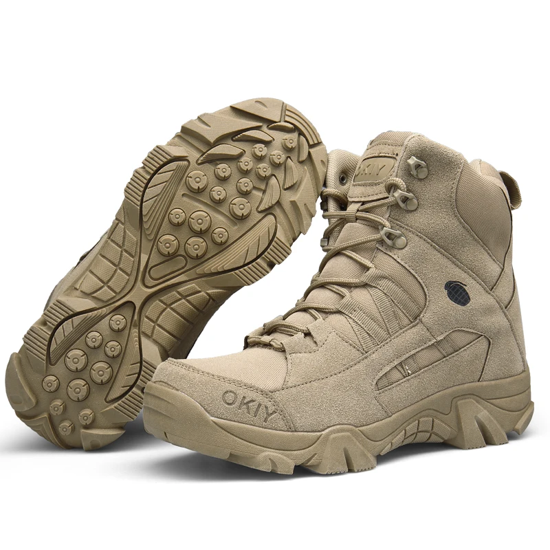 

2021 Military Ankle Boots Men Outdoor Genuine Leather Tactical Combat Man Boots Army Hunting Work Boots For Men Shoes Casual Bot