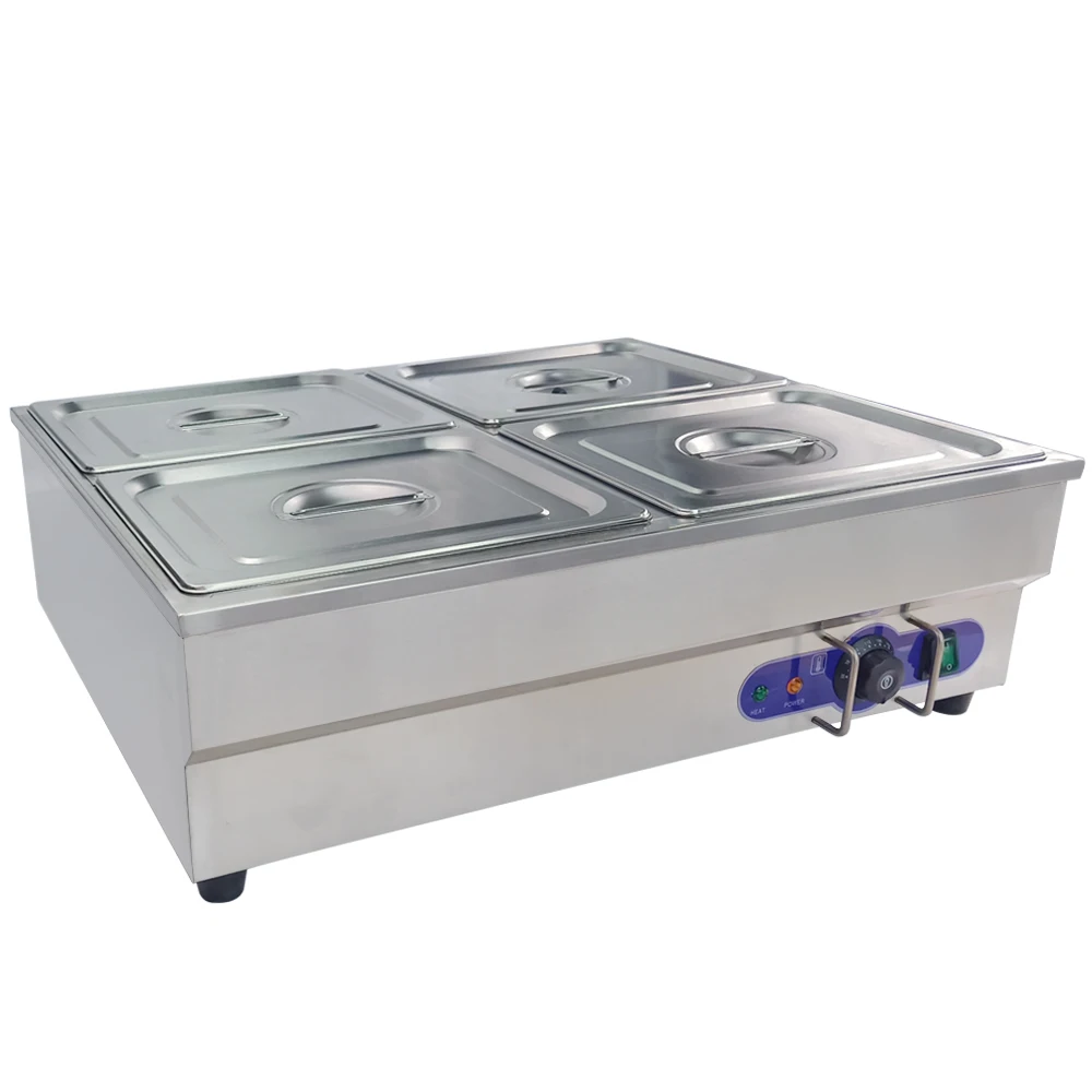 4 Pots Bain Marie Кейтеринг мокрое и влажное тепло из нержавеющей стали горячее питание