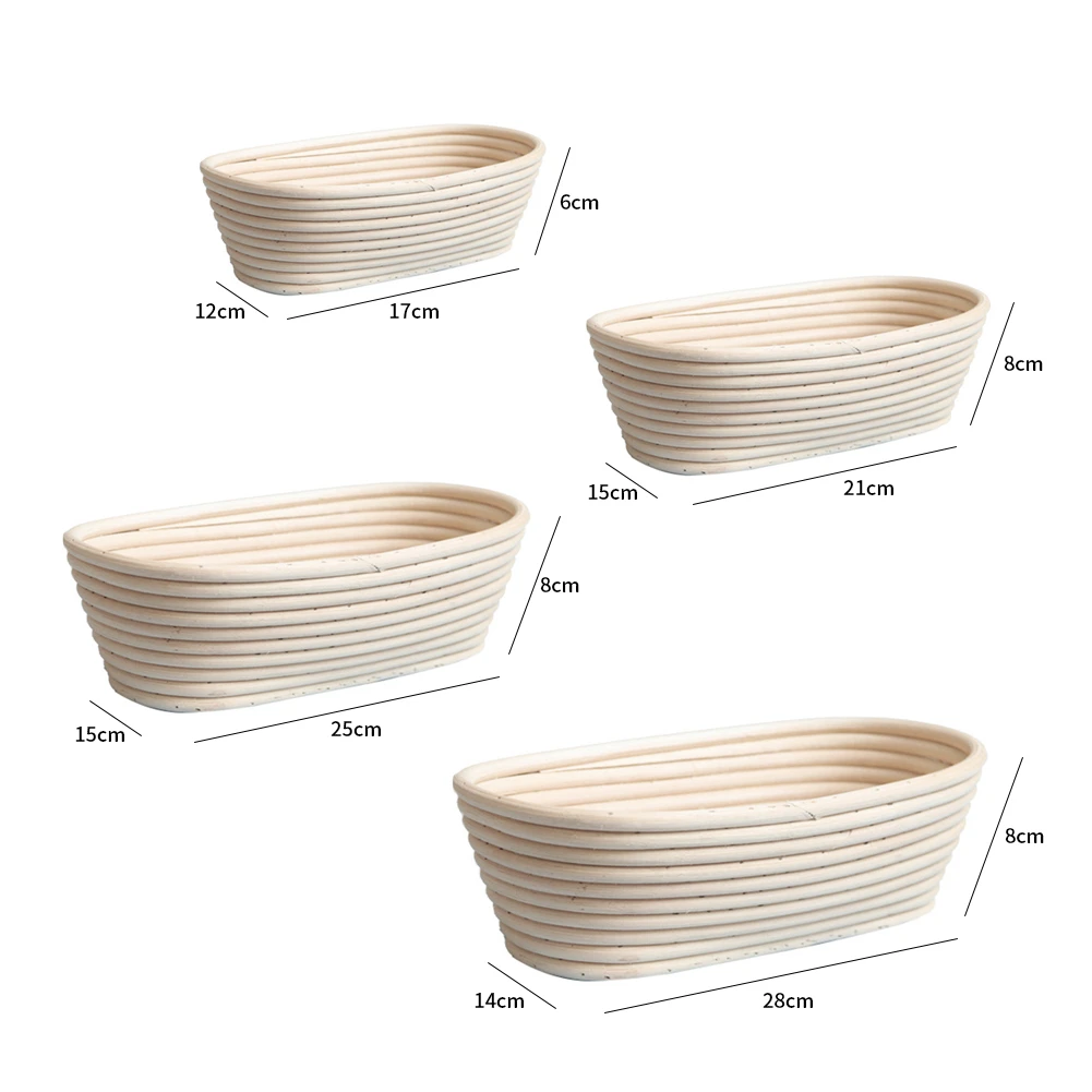 

Rattan Basket Wicker Banneton Bortform Rattan Bread Proofing Storage Box Round Fruit Tray Dough Food Storage Container Organizer
